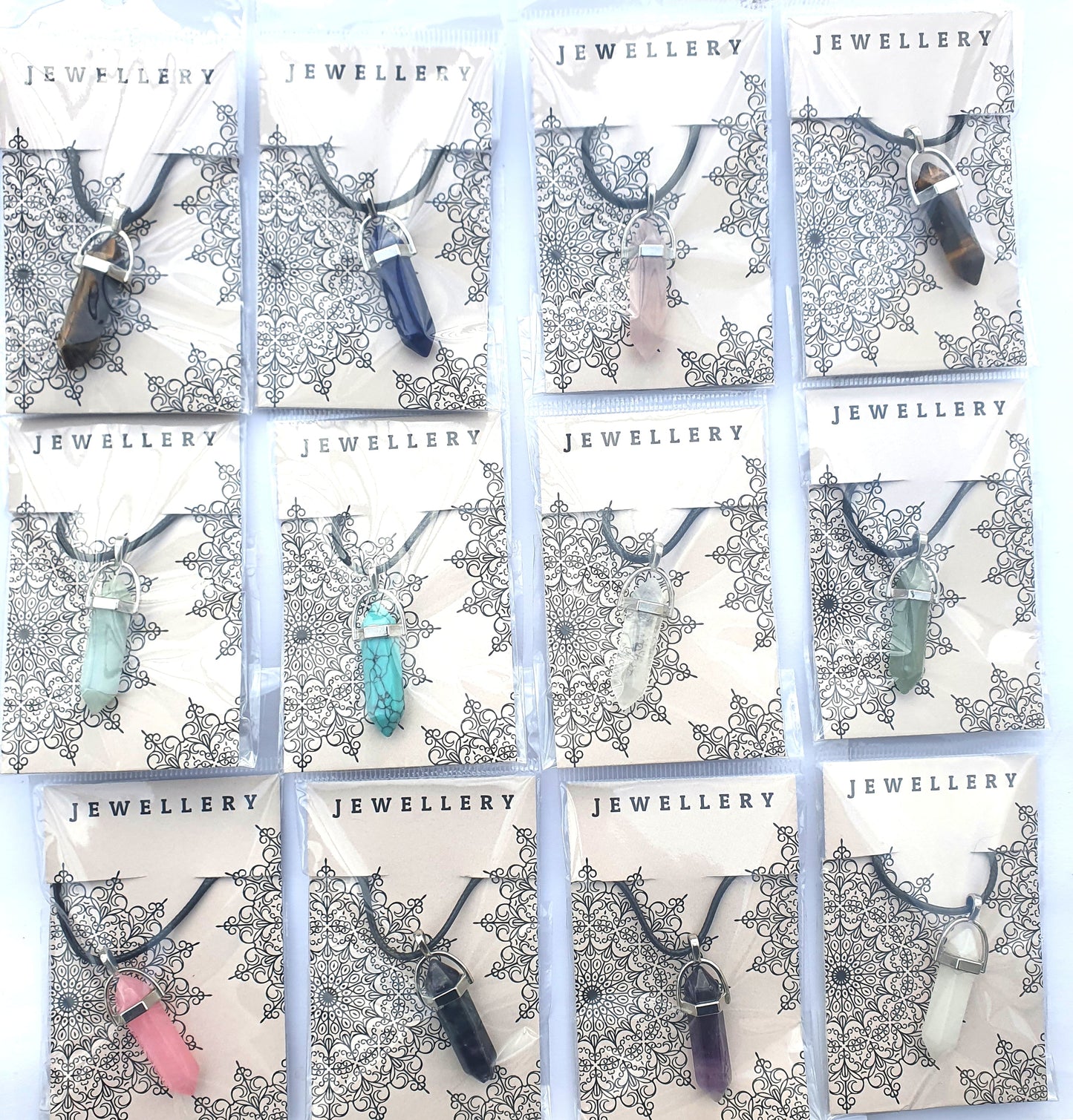 Crystal Pointed Pendant Necklace - Rock Quartz