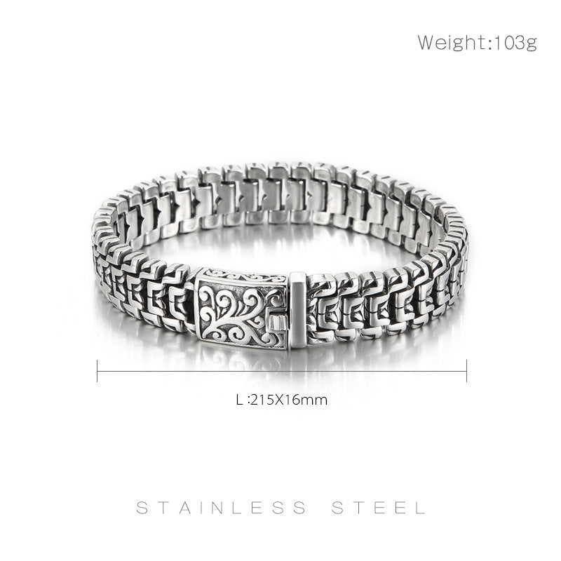 Urban Edge Titanium Steel Bracelet - Hip Hop Flower