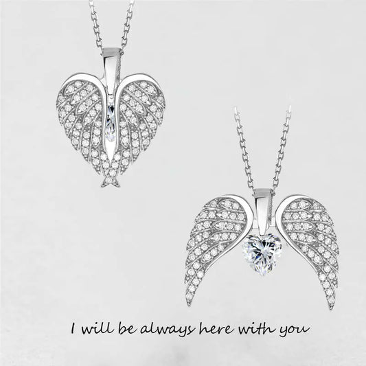 Chic Angel Wings Heart Necklace