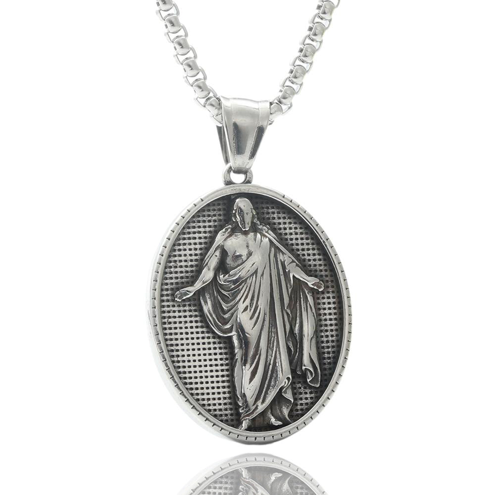 Titanium Punk Portrait Chain Necklace