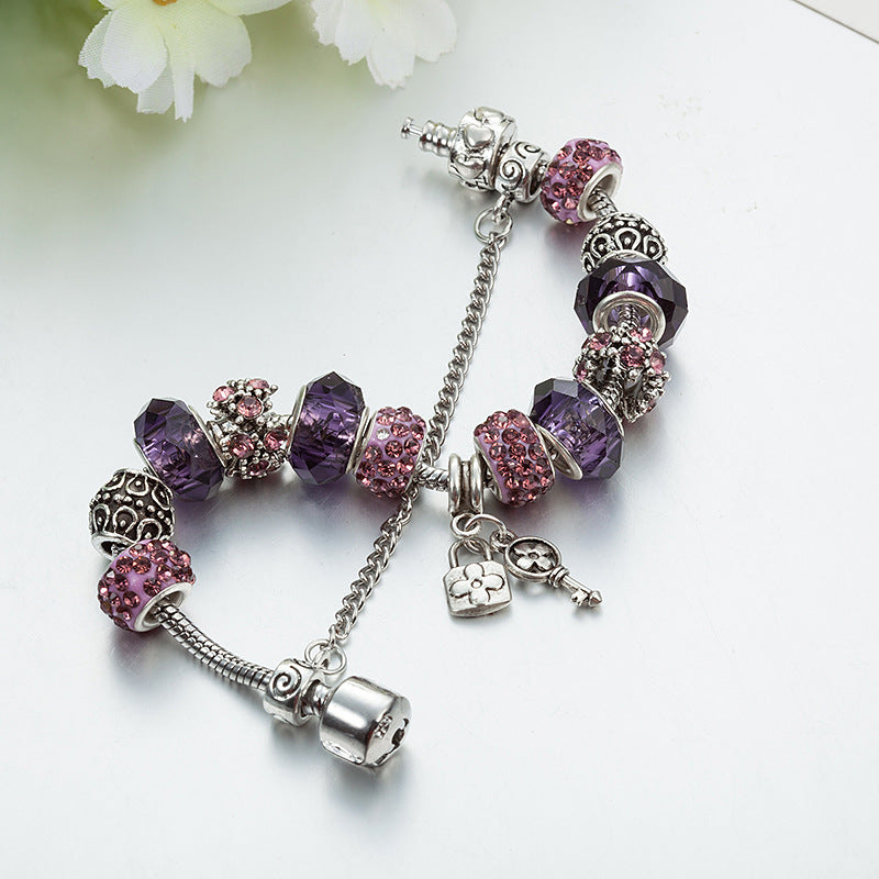 Chic Glass Bead Bracelet Kit - Key Pendant (Wholesale)