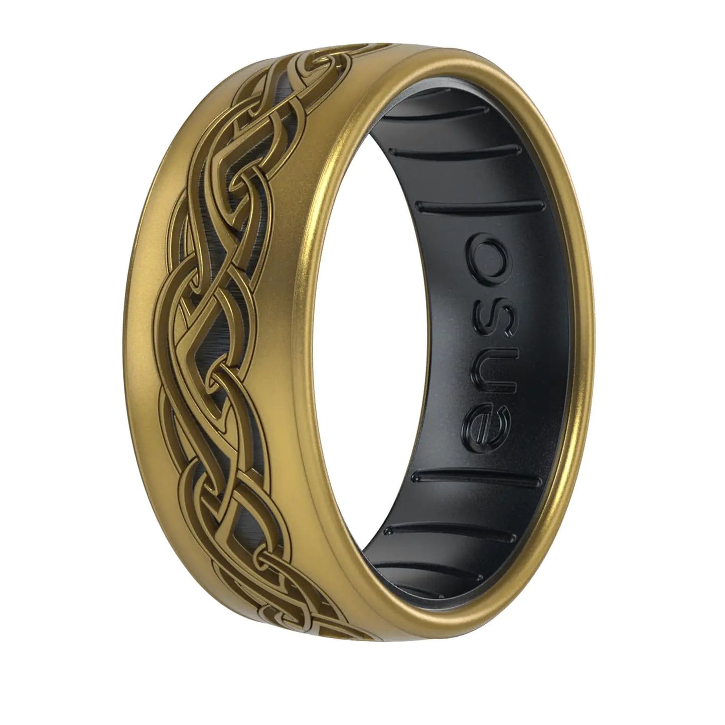 Enso DualTone Elven Weave Rings - Lord of the Rings - Black Pearl/Gold - Size 11