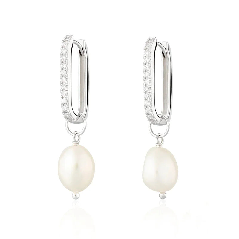 Sterling Pearl Dangle Earrings
