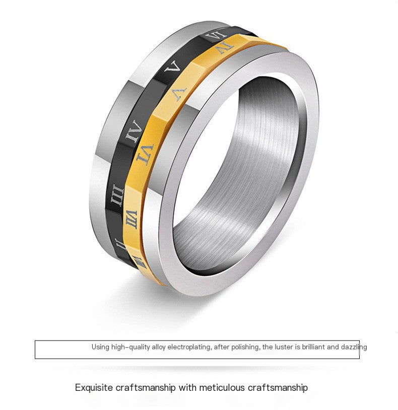 Chic Roman Numeral Spinner Ring