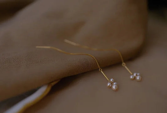 Chic Long Pearl Dangle Earrings