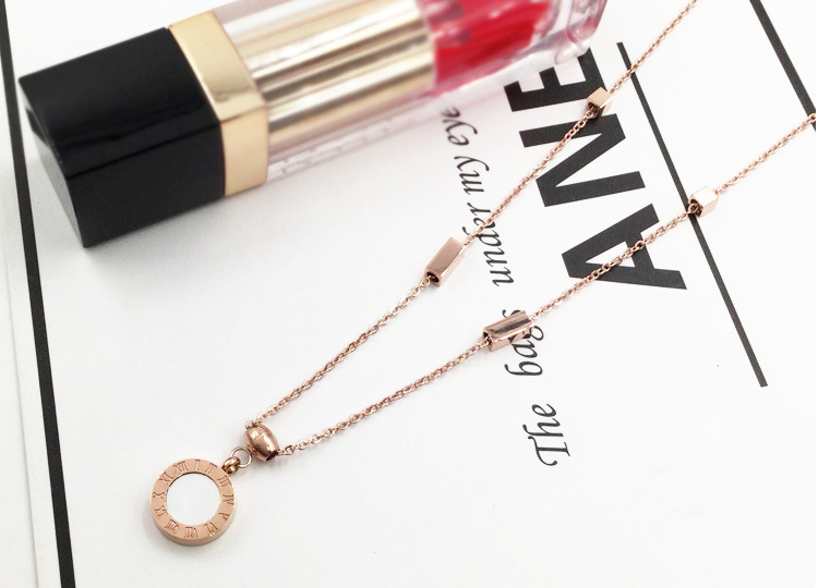 Timeless Roman Numeral Pendant, Gold-Plated