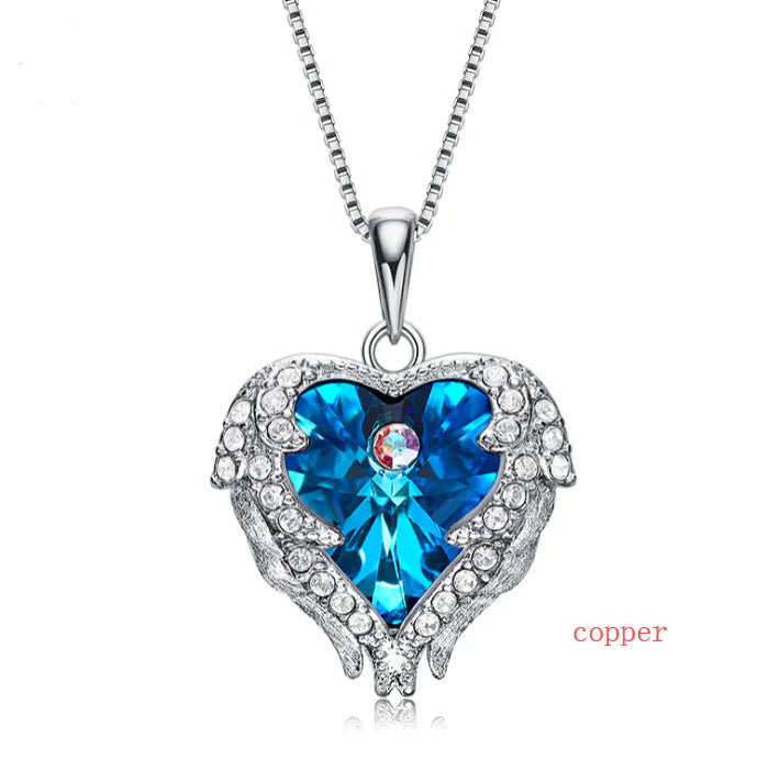 Elegant Heart Crystal Pendant Necklace