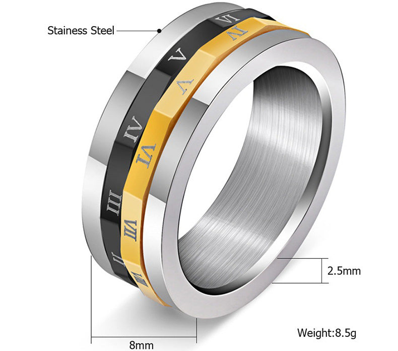 Chic Roman Numeral Spinner Ring