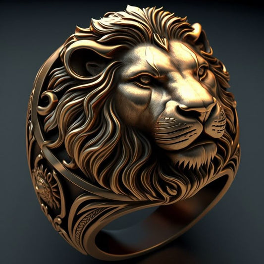 14 - carat gold ring with a specially designed lion motif - Silver Whisper