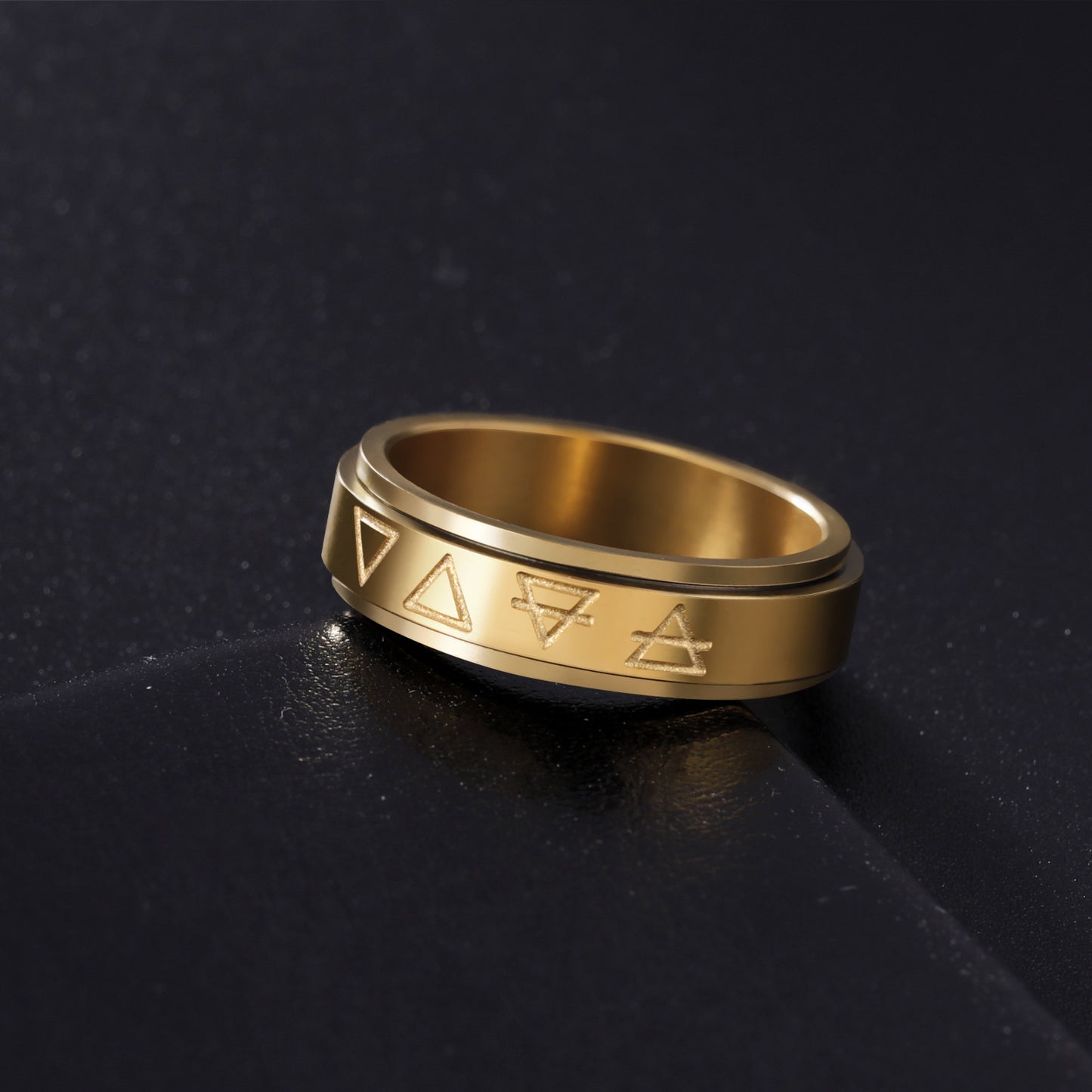 Stainless Steel Triangle Spin Ring