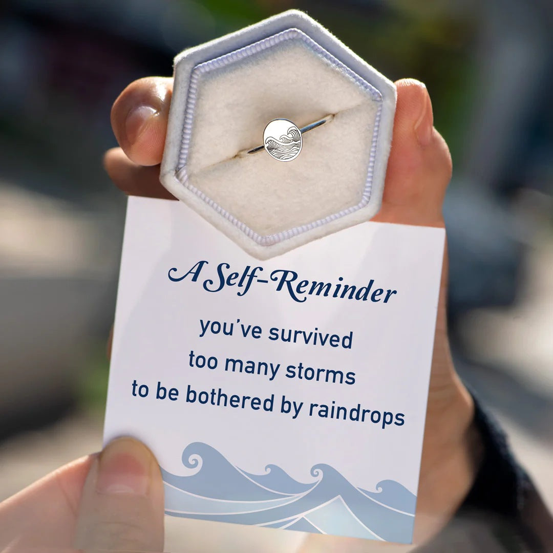 S925 Ocean Swell Silver Ring for Women