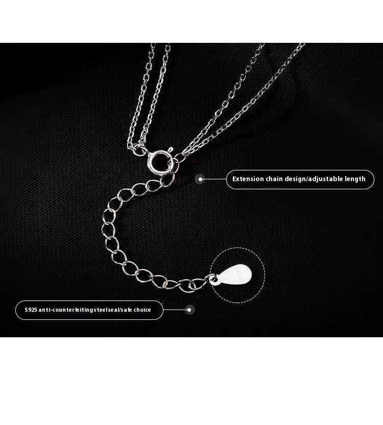 Elegant S925 Silver Dual-Chain Pendant Necklace