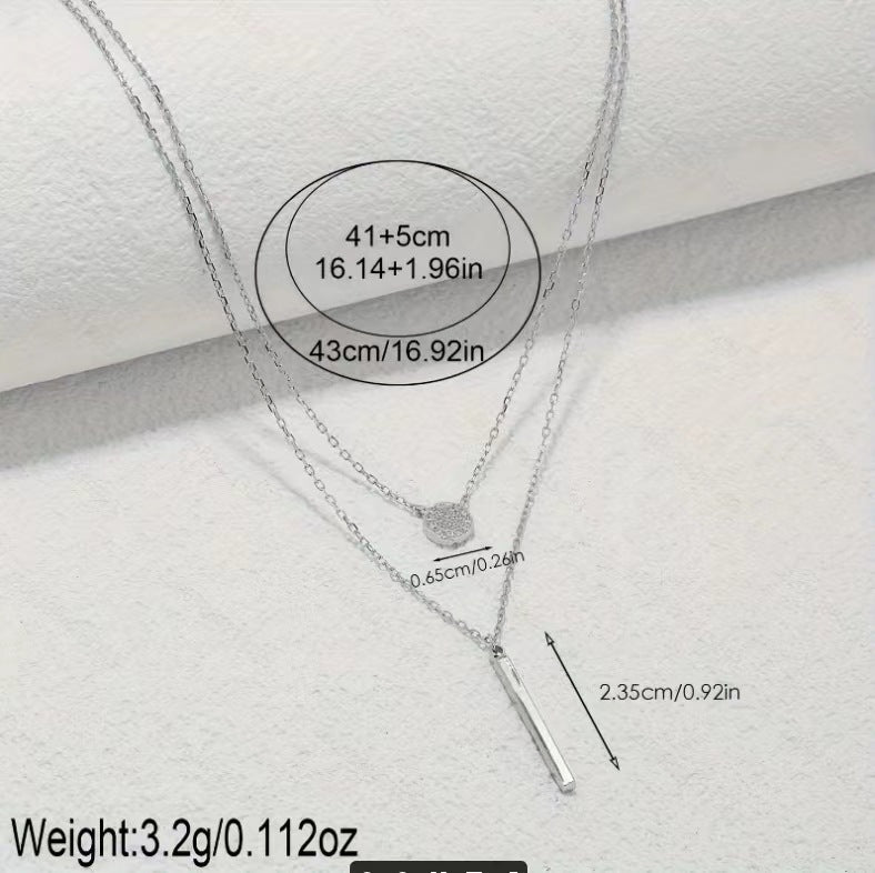 Elegant S925 Silver Dual-Chain Pendant Necklace