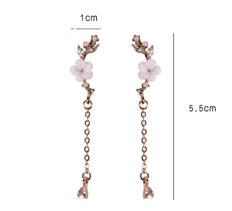 Elegant Snowflake Diamond Drop Earrings