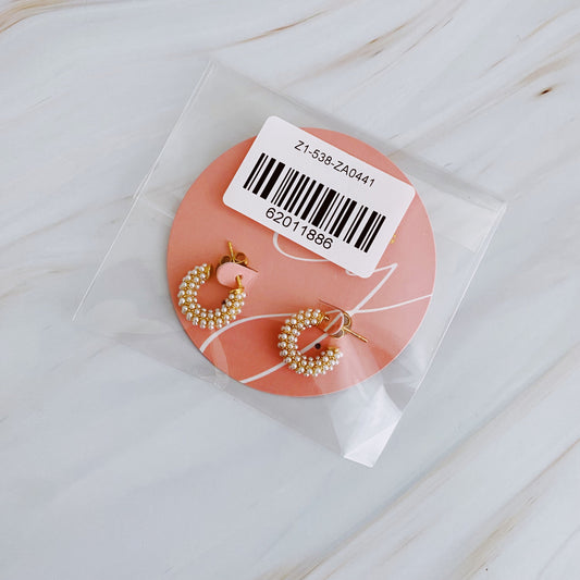 Mini Pearls Mini Hoop Earrings