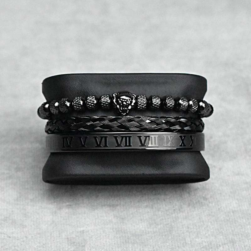 Lion's Pride Titanium Steel Bracelet Set