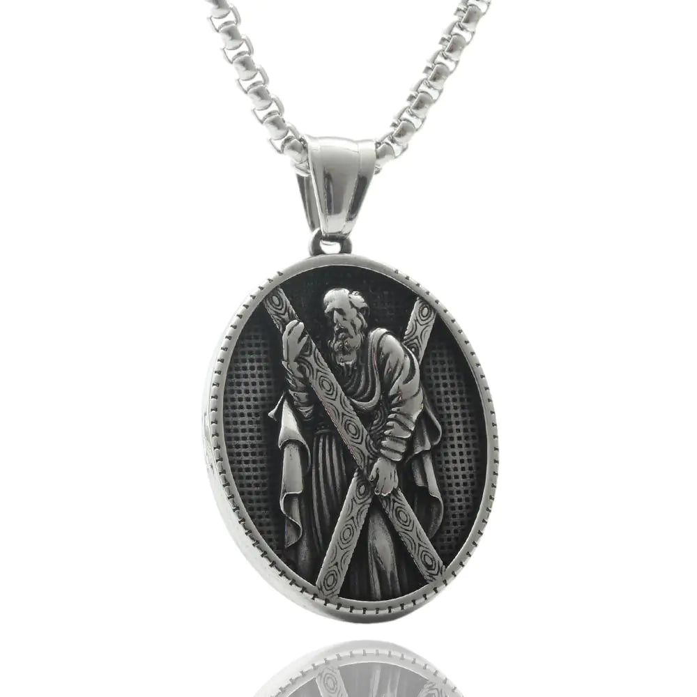 Titanium Punk Portrait Chain Necklace