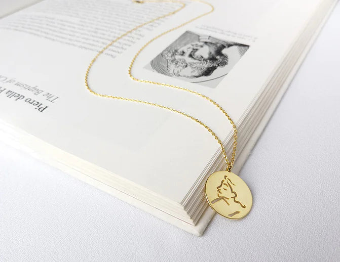 Golden Face Coin Necklace