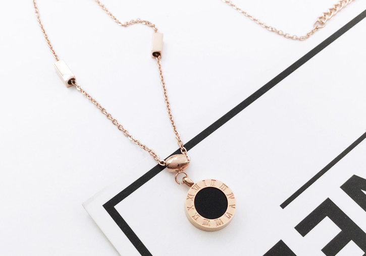 Timeless Roman Numeral Pendant, Gold-Plated