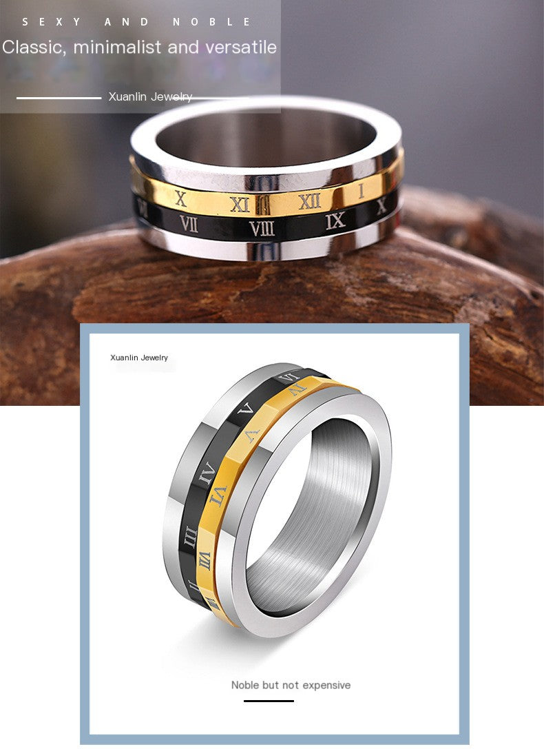 Chic Roman Numeral Spinner Ring