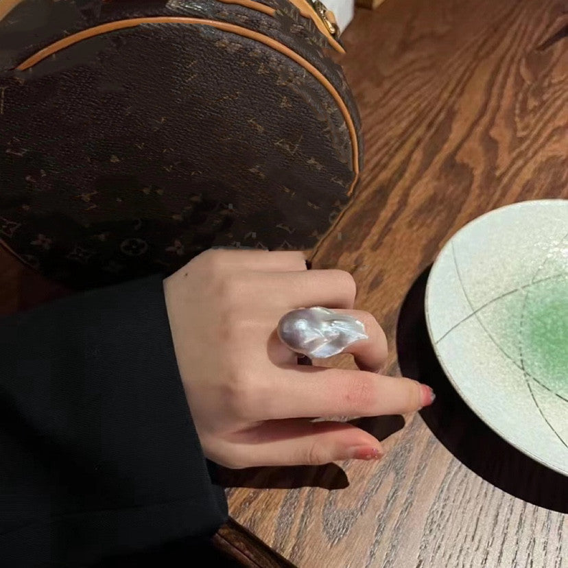 Elegant Baroque Freshwater Pearl Ring