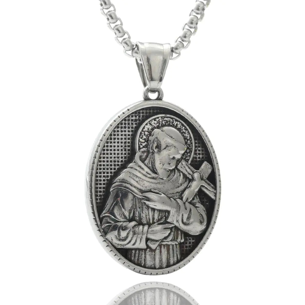 Titanium Punk Portrait Chain Necklace