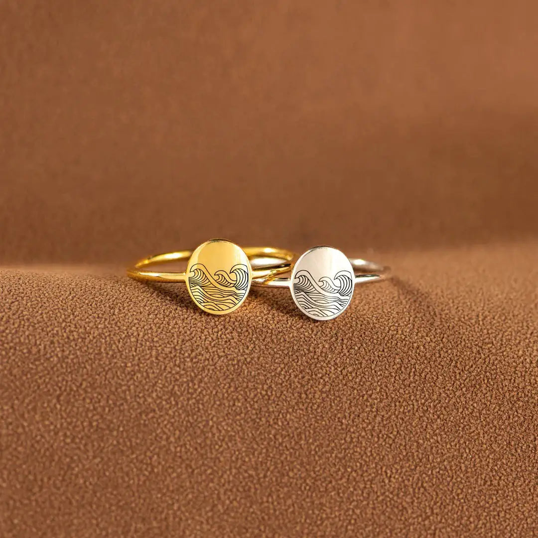 S925 Ocean Swell Silver Ring for Women