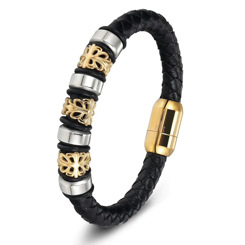 Titanium Steel Leather Men's Bracelet