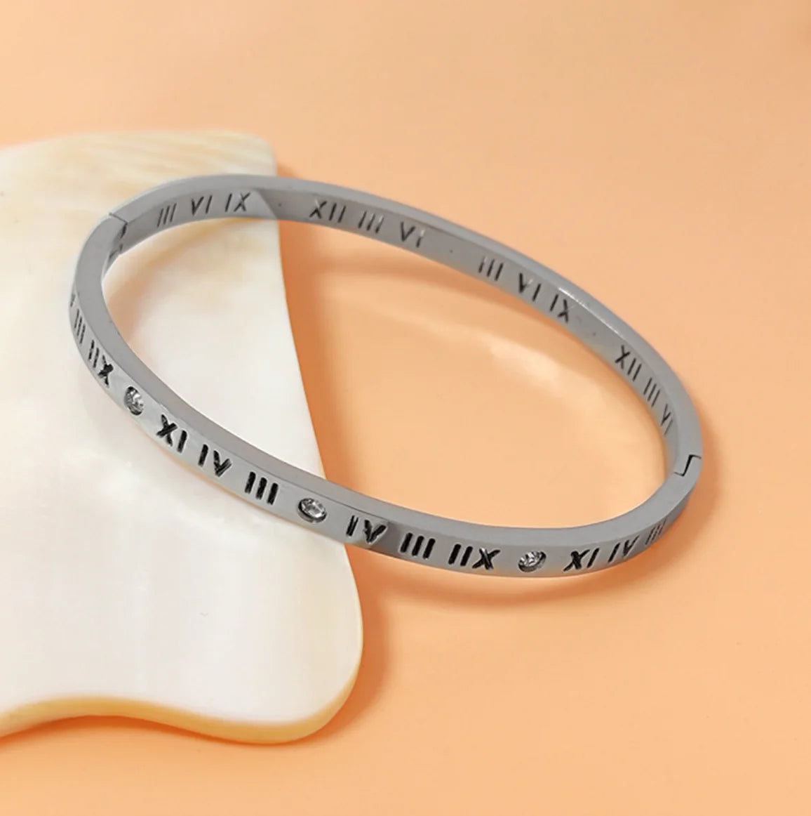 Ladies' Titanium Roman Diamond Bracelet