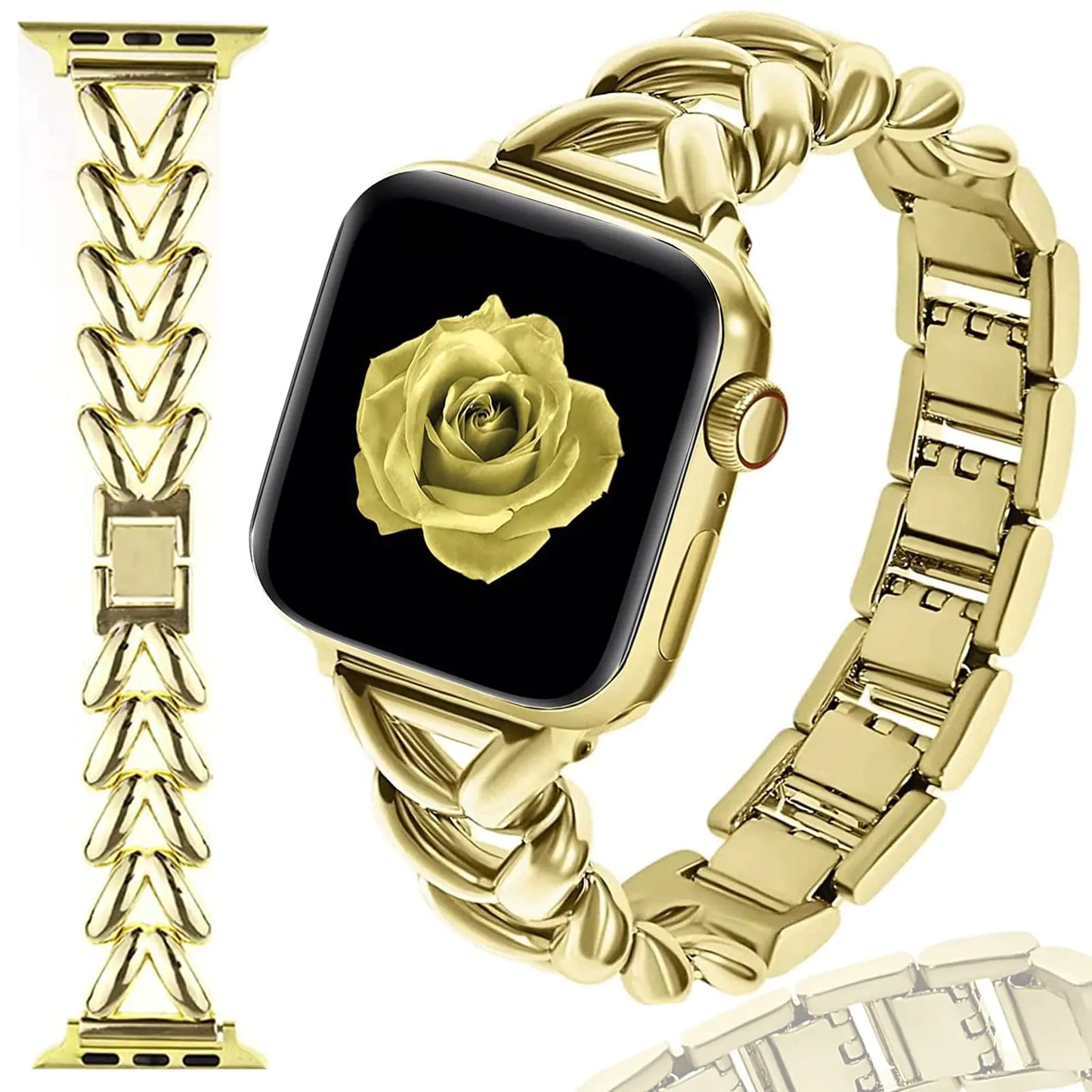 Gold Luxe Stainless Steel Bracelet for Apple Watch