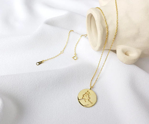 Golden Face Coin Necklace