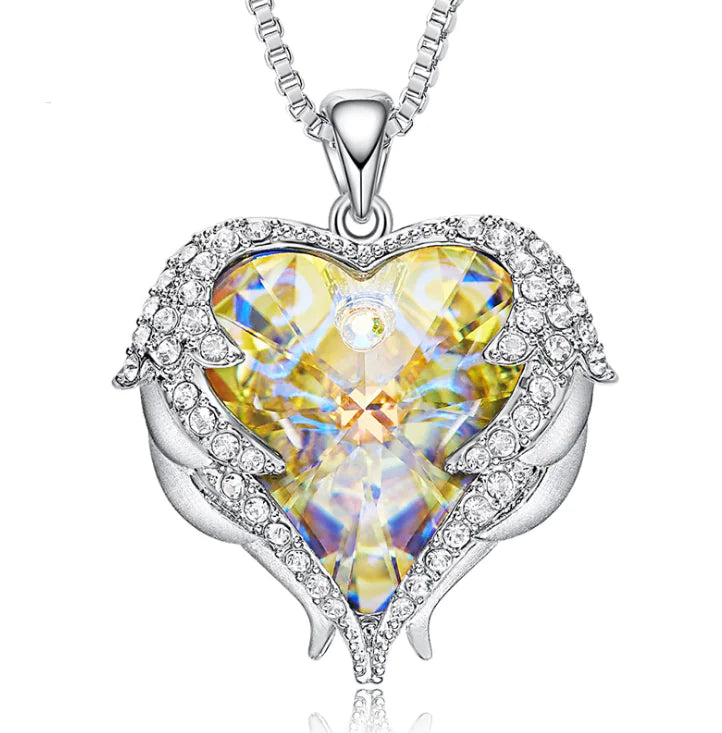 Elegant Heart Crystal Pendant Necklace