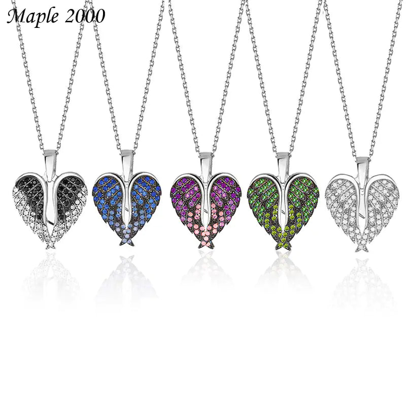 Chic Angel Wings Heart Necklace