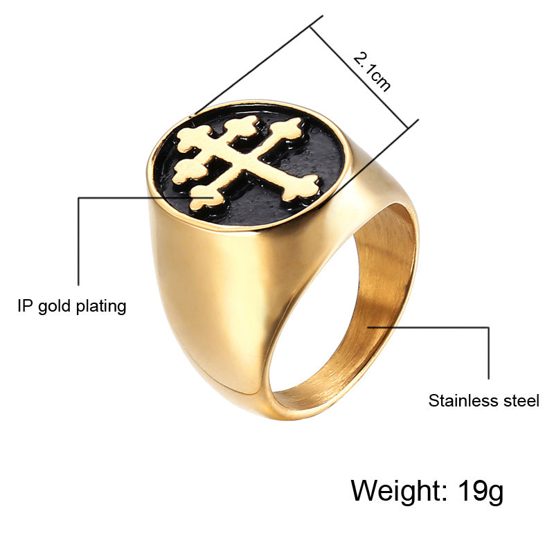 Chic Stainless Steel Cross Ring