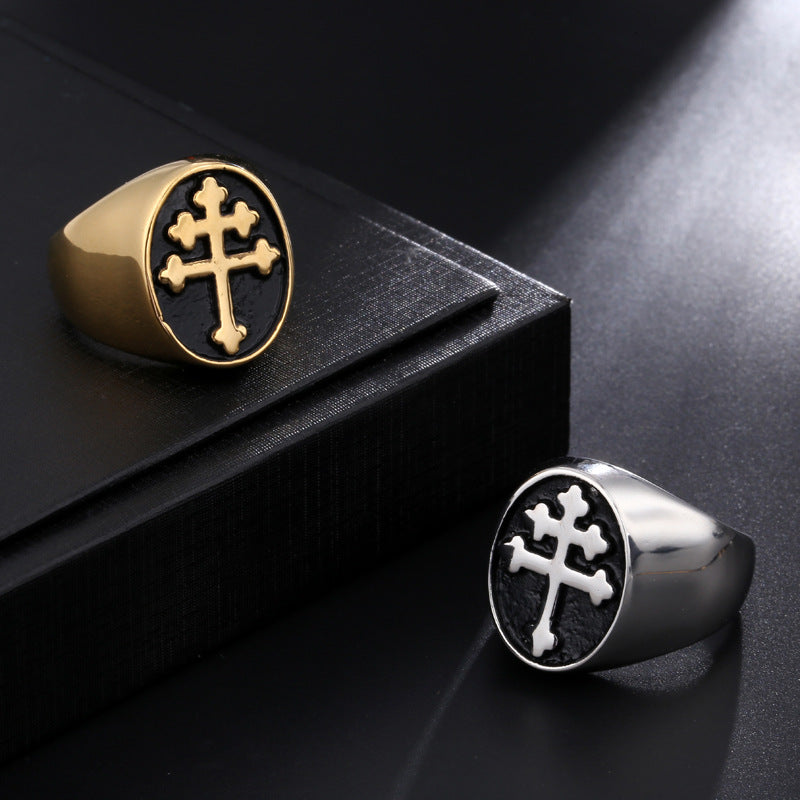 Chic Stainless Steel Cross Ring