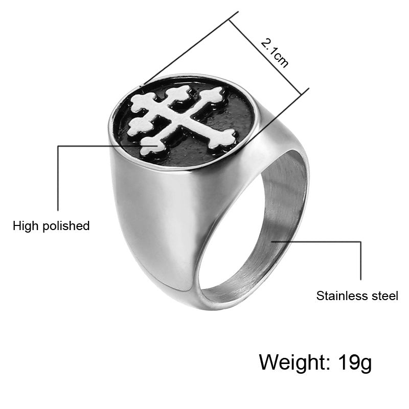 Chic Stainless Steel Cross Ring
