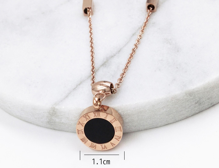 Timeless Roman Numeral Pendant, Gold-Plated