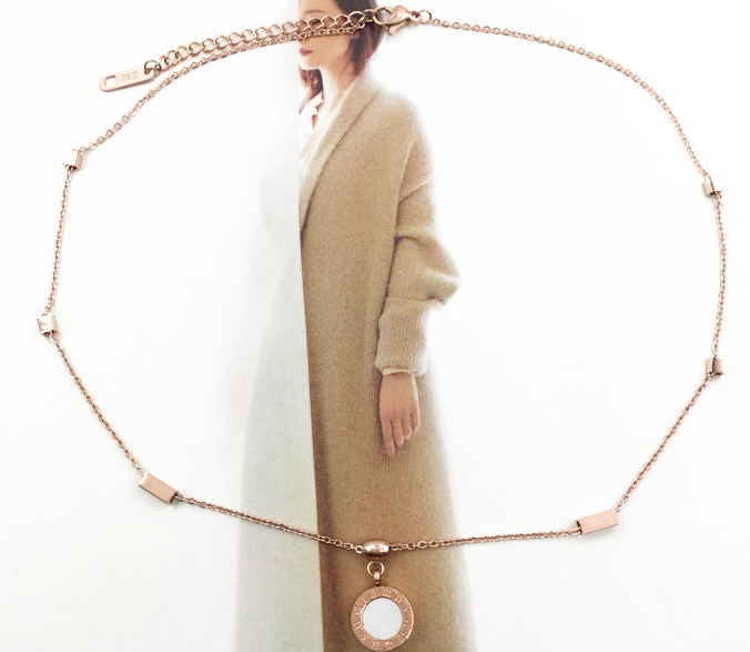 Timeless Roman Numeral Pendant, Gold-Plated