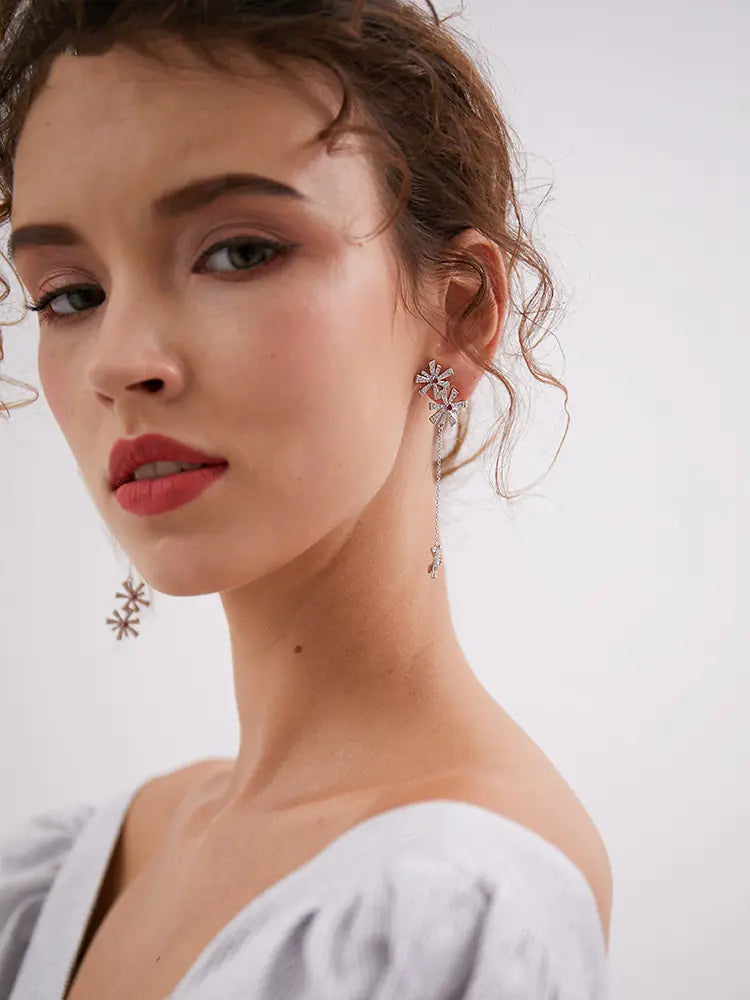 Silver Snowflake Drop Dazzlers