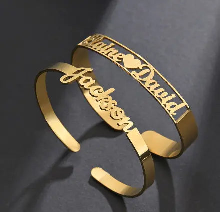 Custom Titanium Steel Alphabet Bracelet