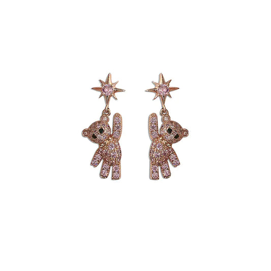 Chic Bear Silver Stud Earrings