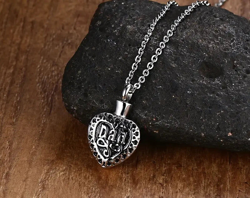 Heartfelt DAD Memorial Ashes Necklace