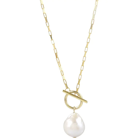Elegant S925 Silver Baroque Pearl Necklace