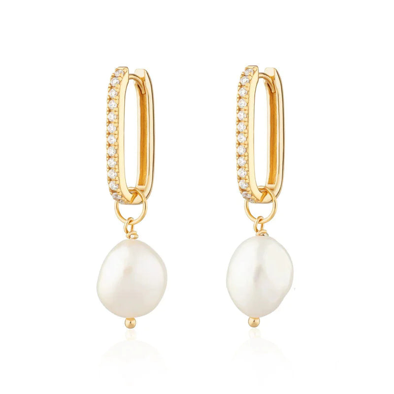 Sterling Pearl Dangle Earrings