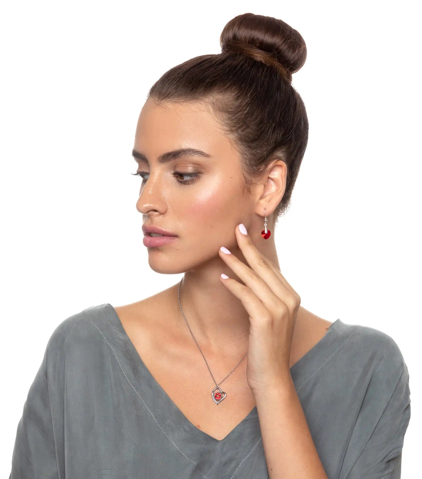 Swarovski Silver Heart Earrings