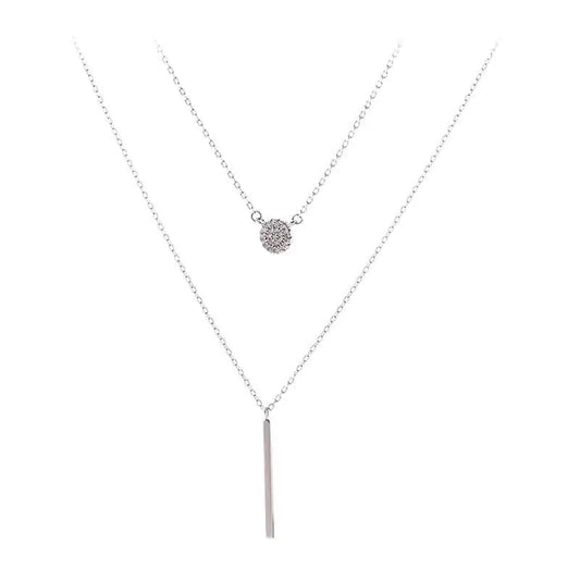 Elegant S925 Silver Dual-Chain Pendant Necklace