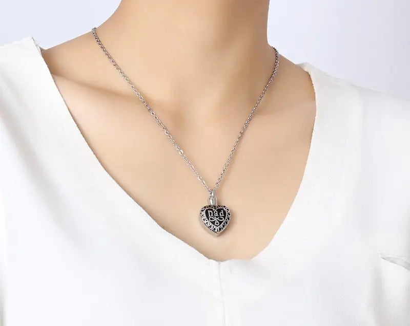 Heartfelt DAD Memorial Ashes Necklace