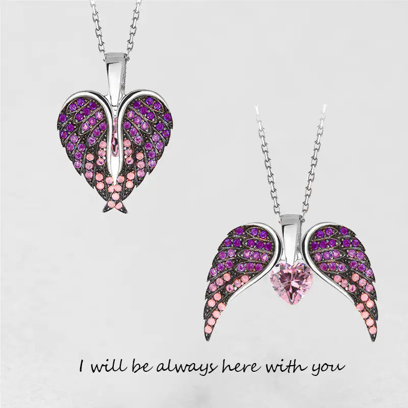 Chic Angel Wings Heart Necklace