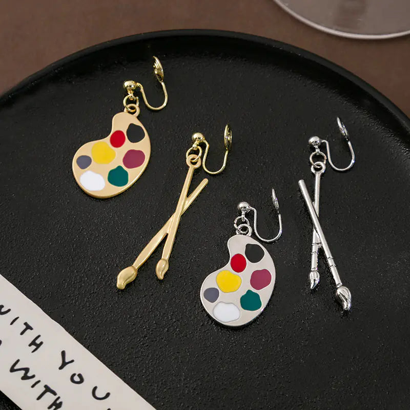 Artisan Silver Brush Stroke Earrings