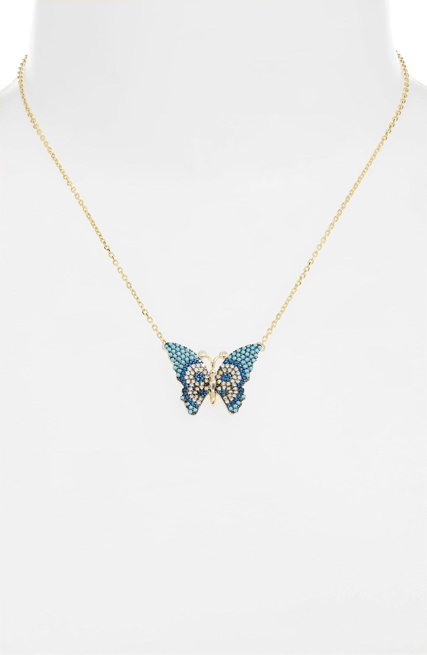 Butterfly Pave Charm Necklace